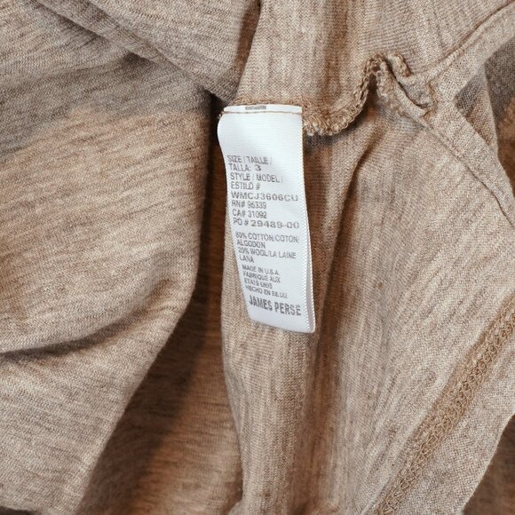 James Perse Slub Long Sleeve Crew Light Tan - Size 3 / L - Picture 5 of 6